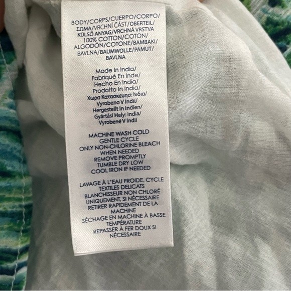 Chaps petite tropical leaf print lined crinkle cotton skirt. Women’s size PL - Picture 6 of 7